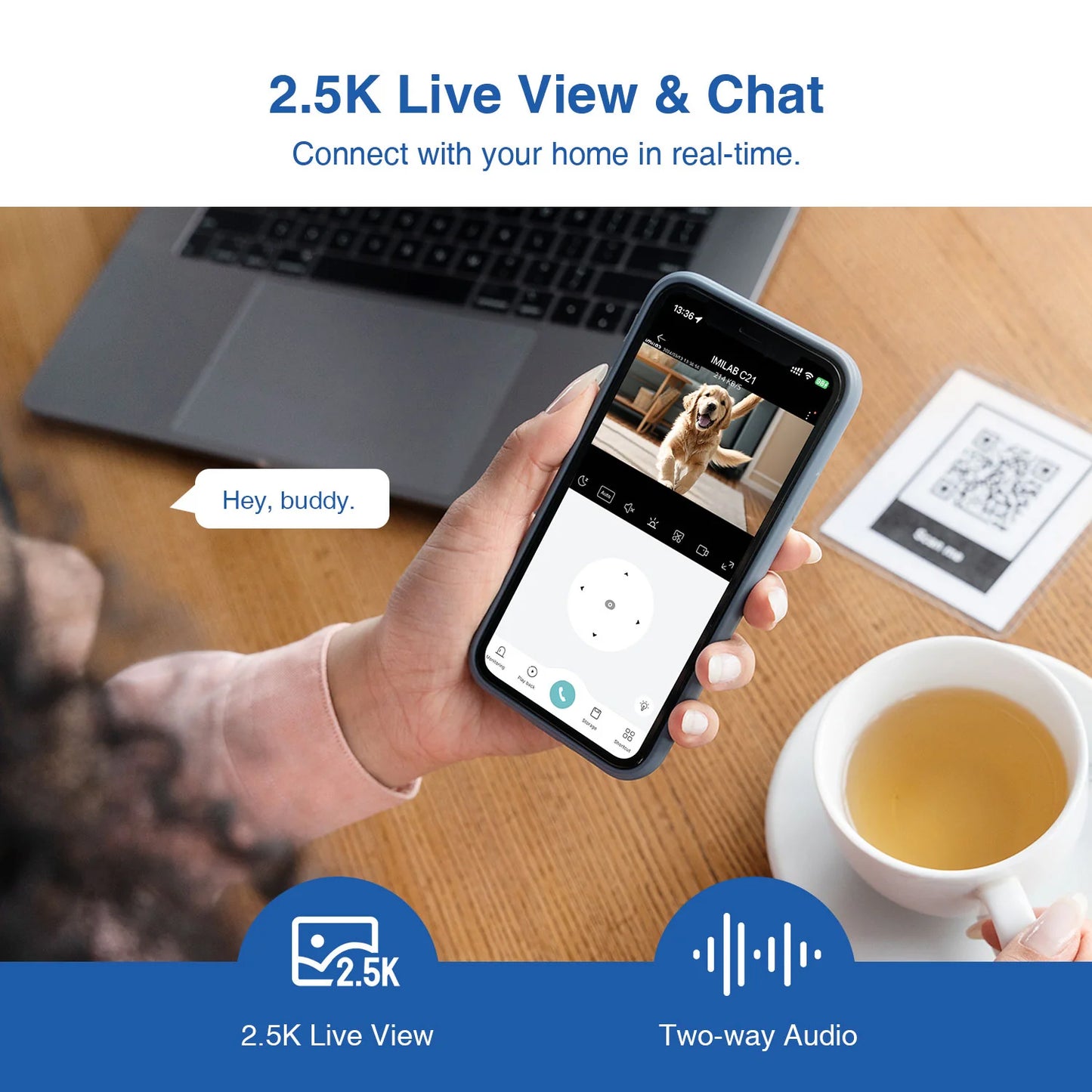 Kamera za nadzor iMILAB C21 MI, Wi-Fi, 2.5K, Unutrašnja