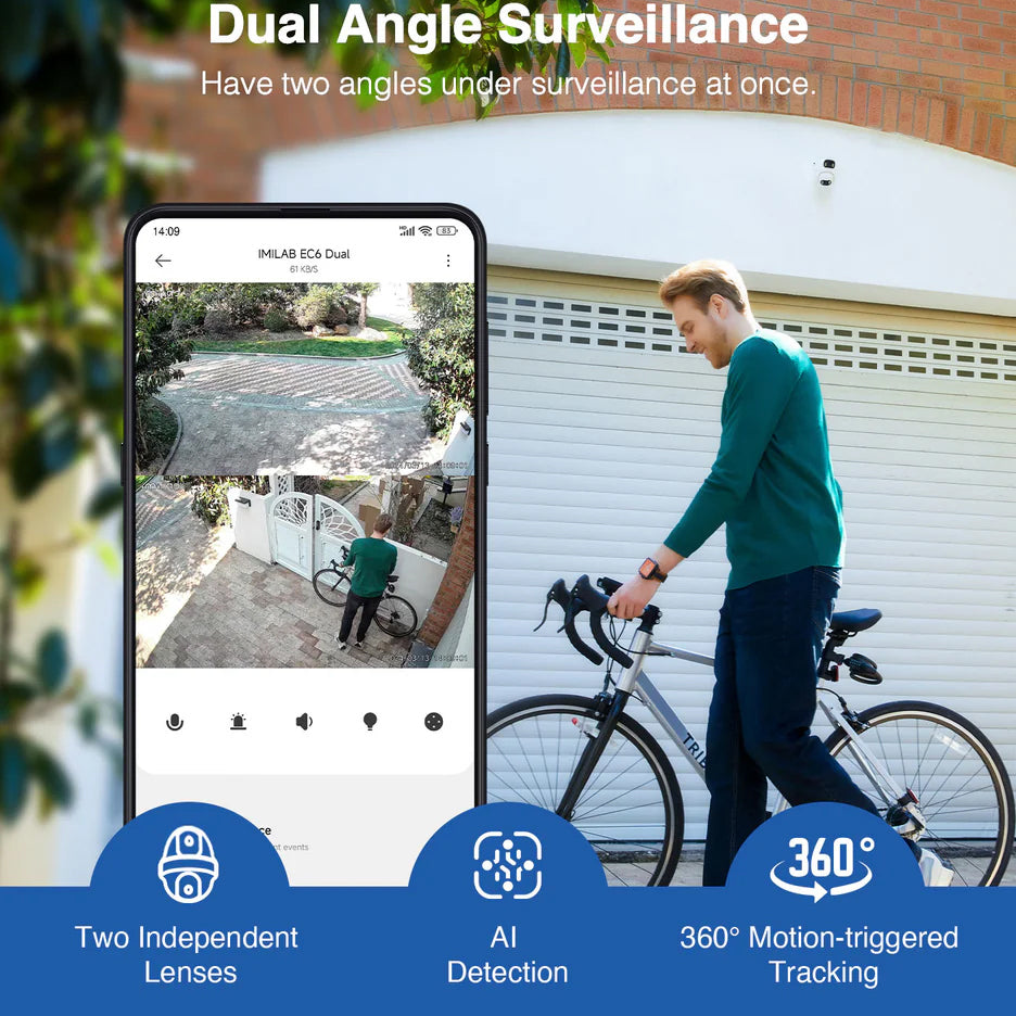iMILAB Surveillance Camera iMILAB EC6 Dual, Wi-Fi, 2K, IP66, Outdoor CMSXJ68A 