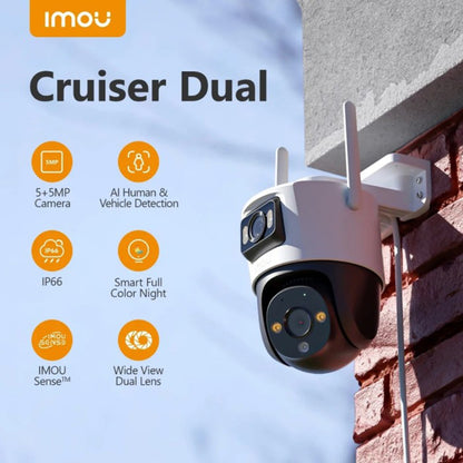 Kamera za nadzor Imou Cruiser Dual, Wi-Fi, 2.8K + 2K, IP66, Spoljašnja, Bela IPC-S7XP-8M0WED-0360B