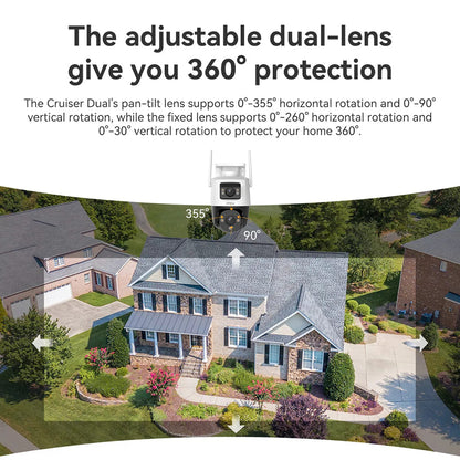 Kamera za nadzor Imou Cruiser Dual, Wi-Fi, 2.8K + 2K, IP66, Spoljašnja, Bela IPC-S7XP-8M0WED-0360B