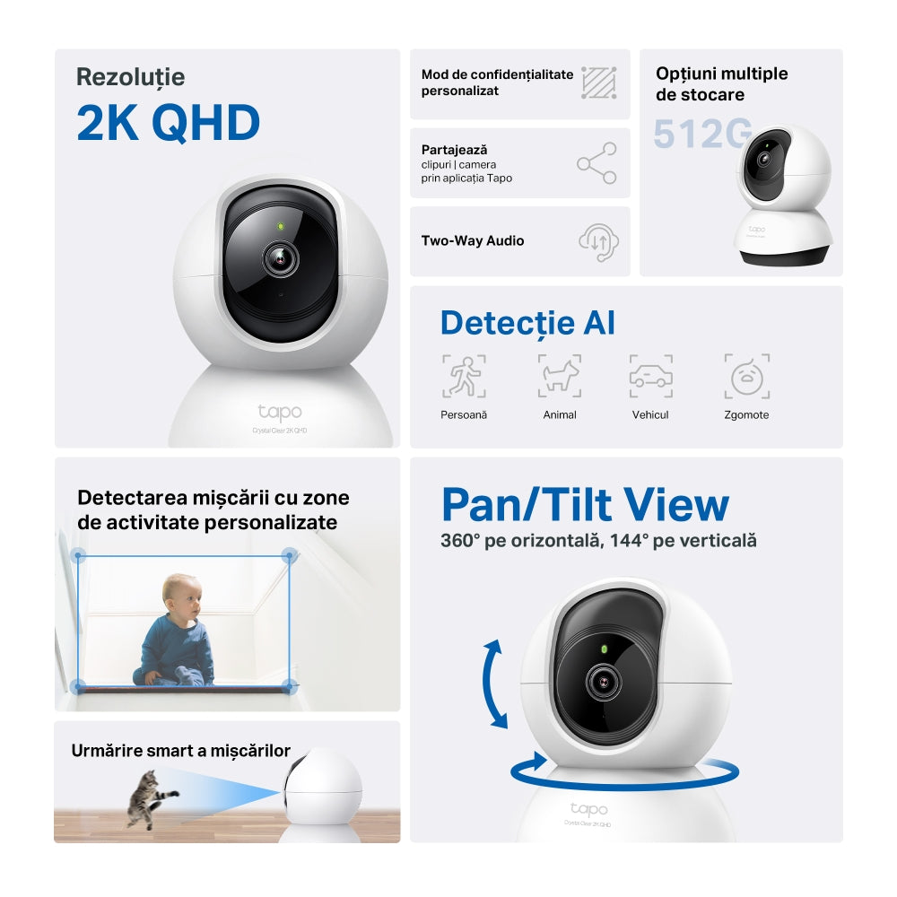 Kamera za Nadzor TP-LINK Tapo C220, Wi-Fi, 2K, Unutrašnja
