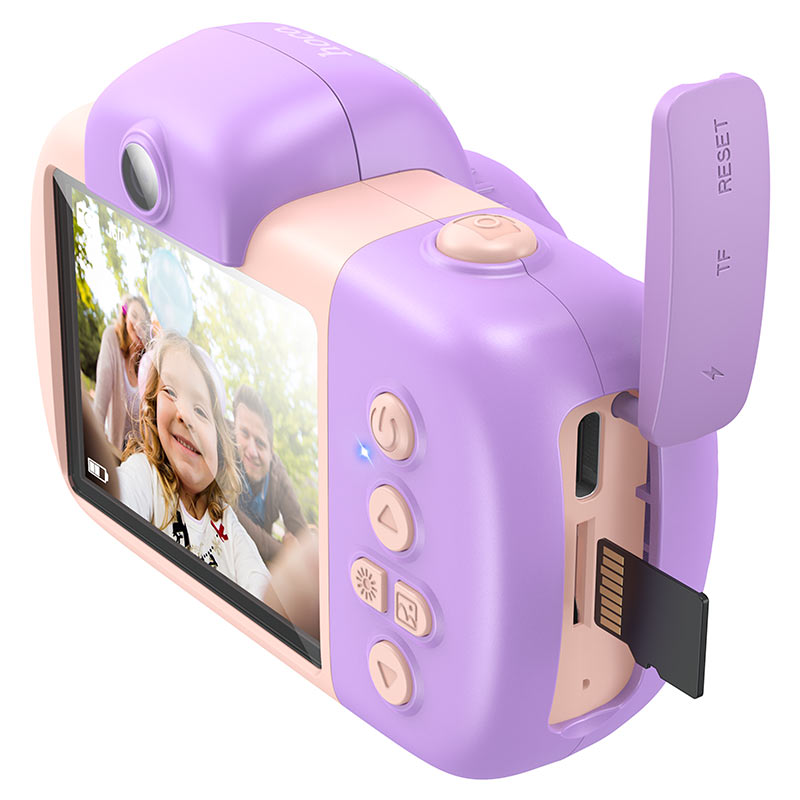 Digitalna kamera HOCO DV201 Kids, 1080P, 2MP, Roze