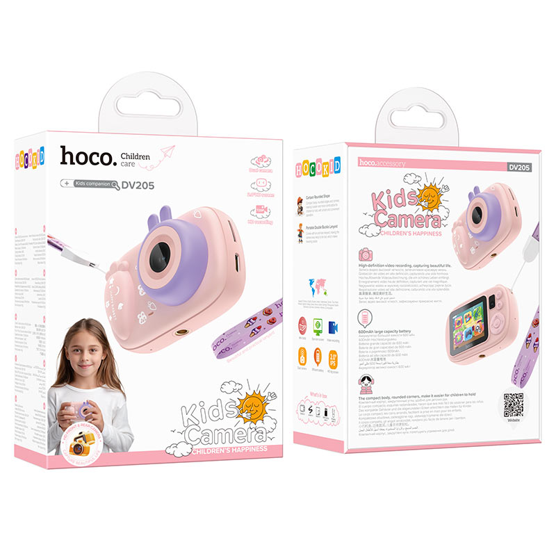 Digitalna Kamera HOCO DV205 Kids, 720P, 1MP, Roze