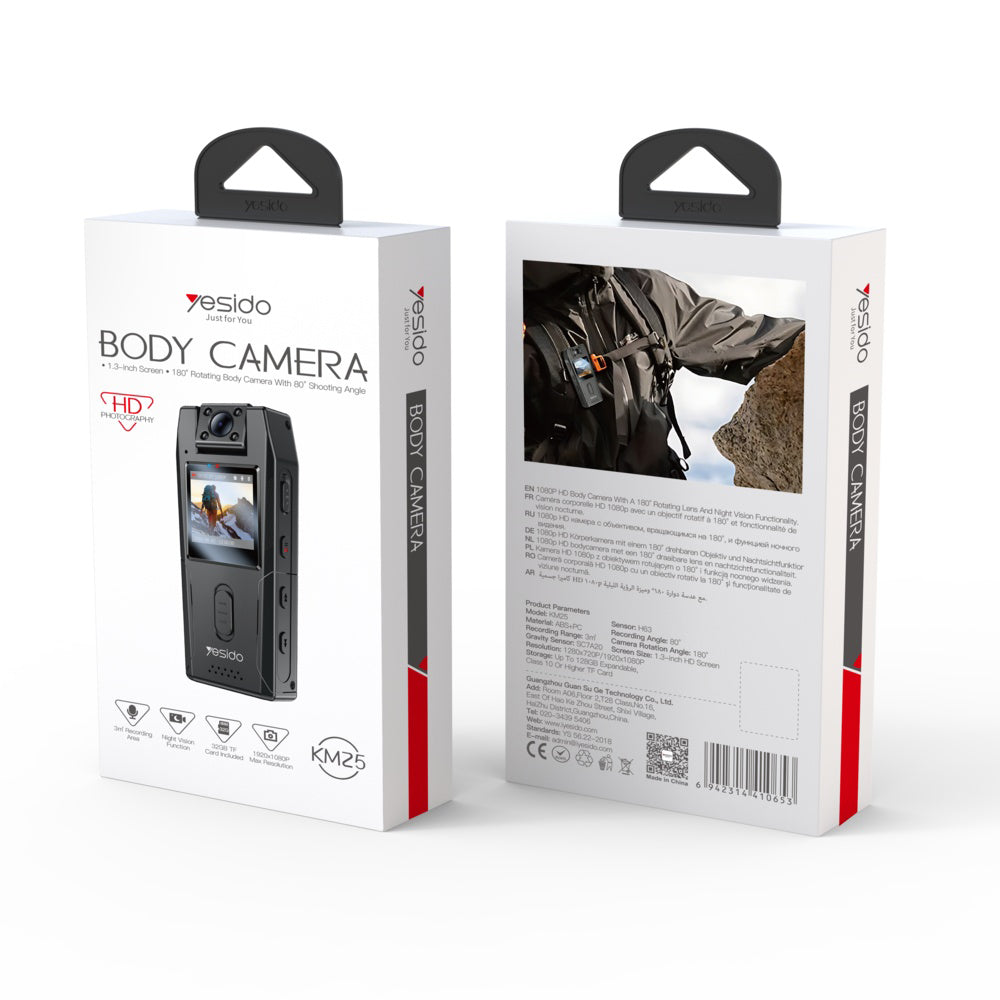 Sportska kamera Yesido KM25, 1080P, Ekran 1.3 inča, Crna