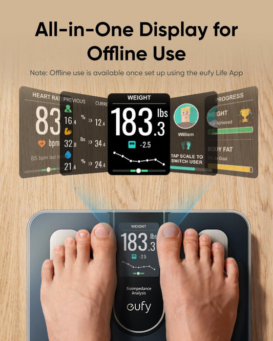 Digitalna vaga Eufy Smart Scale C20, Crna T9130011