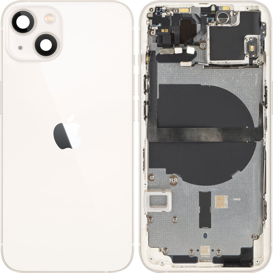 Apple iPhone 13 mini Battery Cover, With Middle Case, White (Starlight), Swap 