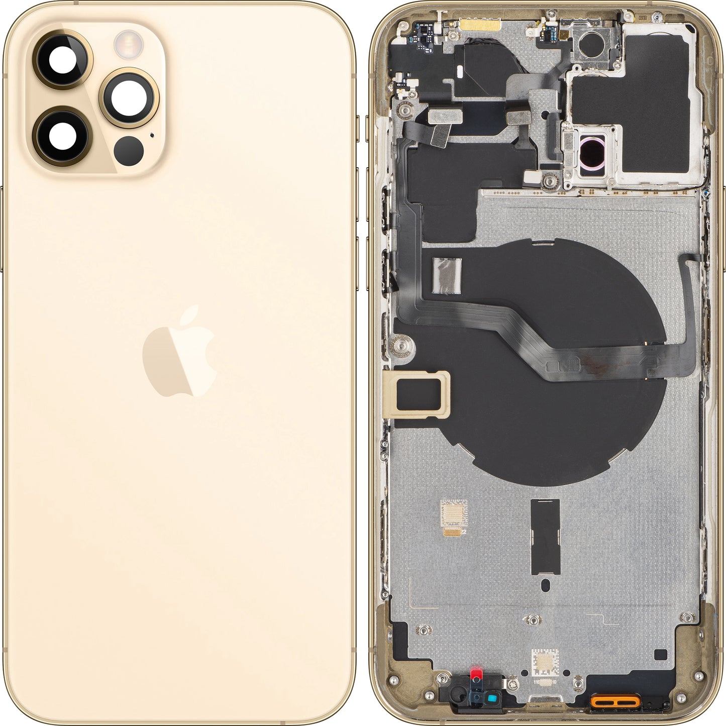 Stražnji poklopac baterije za Apple iPhone 12 Pro Max, srednji okvir, zlatni, zamjenski