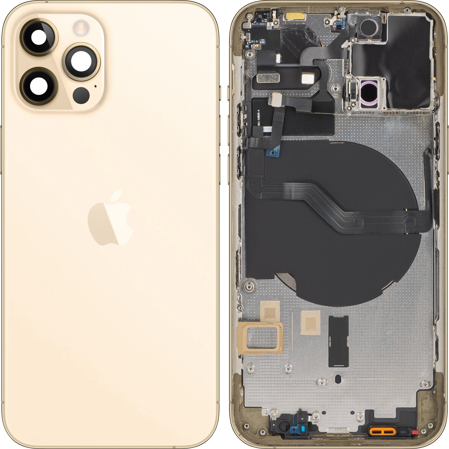 Stražnji poklopac baterije za Apple iPhone 12 Pro, srednji okvir, zlatni, Swap