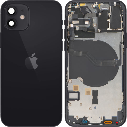 Apple iPhone 12 Battery Cover, With Half Case, Black, Swap 