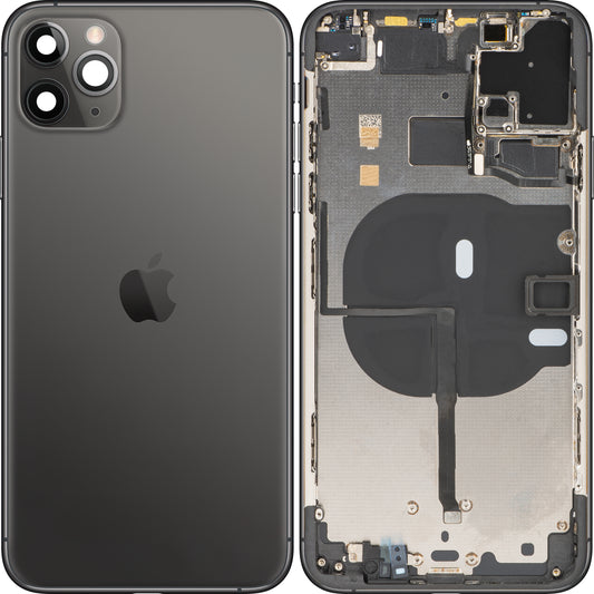 Apple iPhone 11 Pro Max Battery Cover, With Middle Case, Black (Space Gray), Swap 