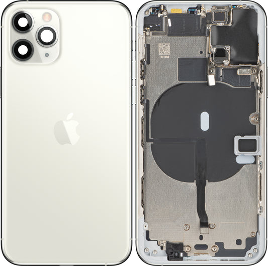 Apple iPhone 11 Pro Battery Cover, With Half Case, Silver, Swap 