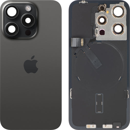 Apple iPhone 15 Pro Battery Cover, Black (Black Titanium), Swap 