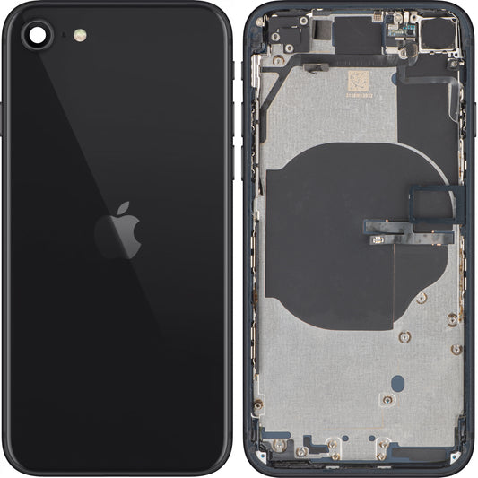 Battery Cover Apple iPhone SE (2022), With Half Case, Black (Midnight), Swap 