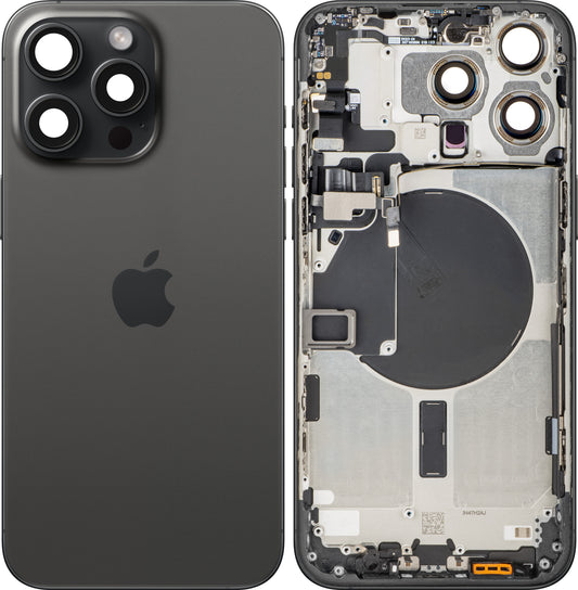 Poklopac baterije Apple iPhone 15 Pro Max, sa srednjom kućištem, Crni (Black Titanium), Swap