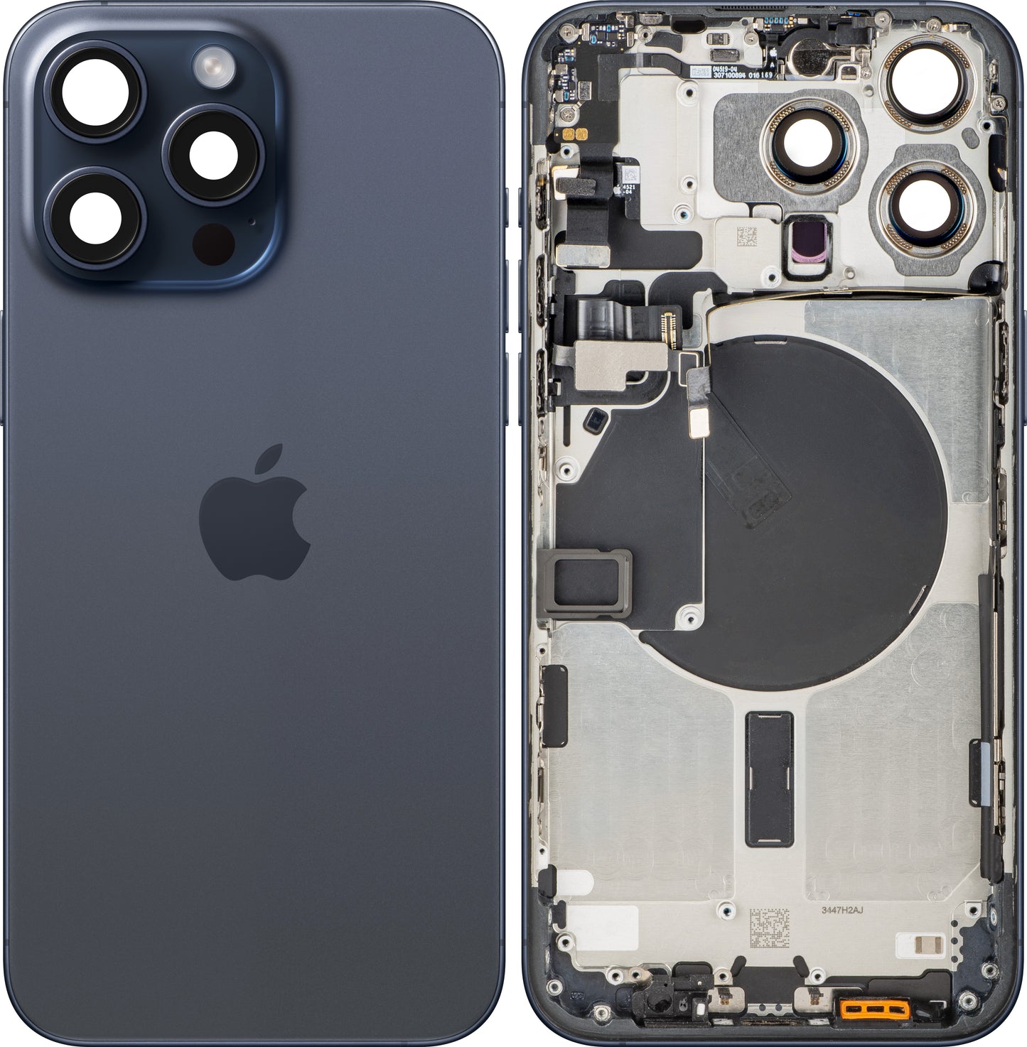 Poklopac baterije Apple iPhone 15 Pro Max, sa srednjom kućištem, Plavi (Blue Titanium), Swap