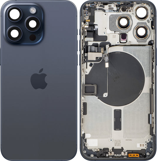 Poklopac baterije Apple iPhone 15 Pro Max, sa srednjom kućištem, Plavi (Blue Titanium), Swap
