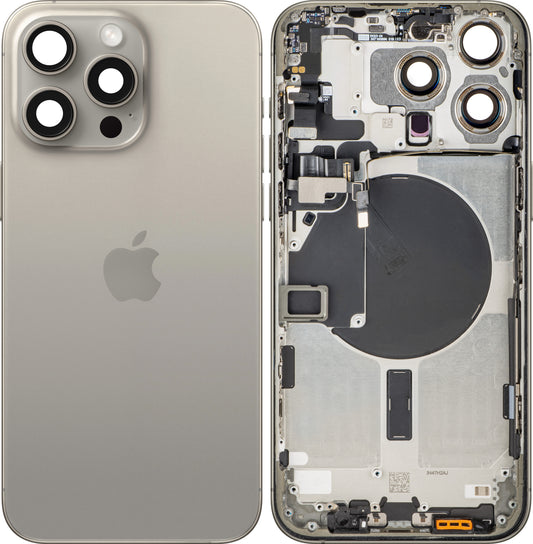 Poklopac baterije Apple iPhone 15 Pro Max, sa srednjom kućištem, Bež (Natural Titanium), Swap