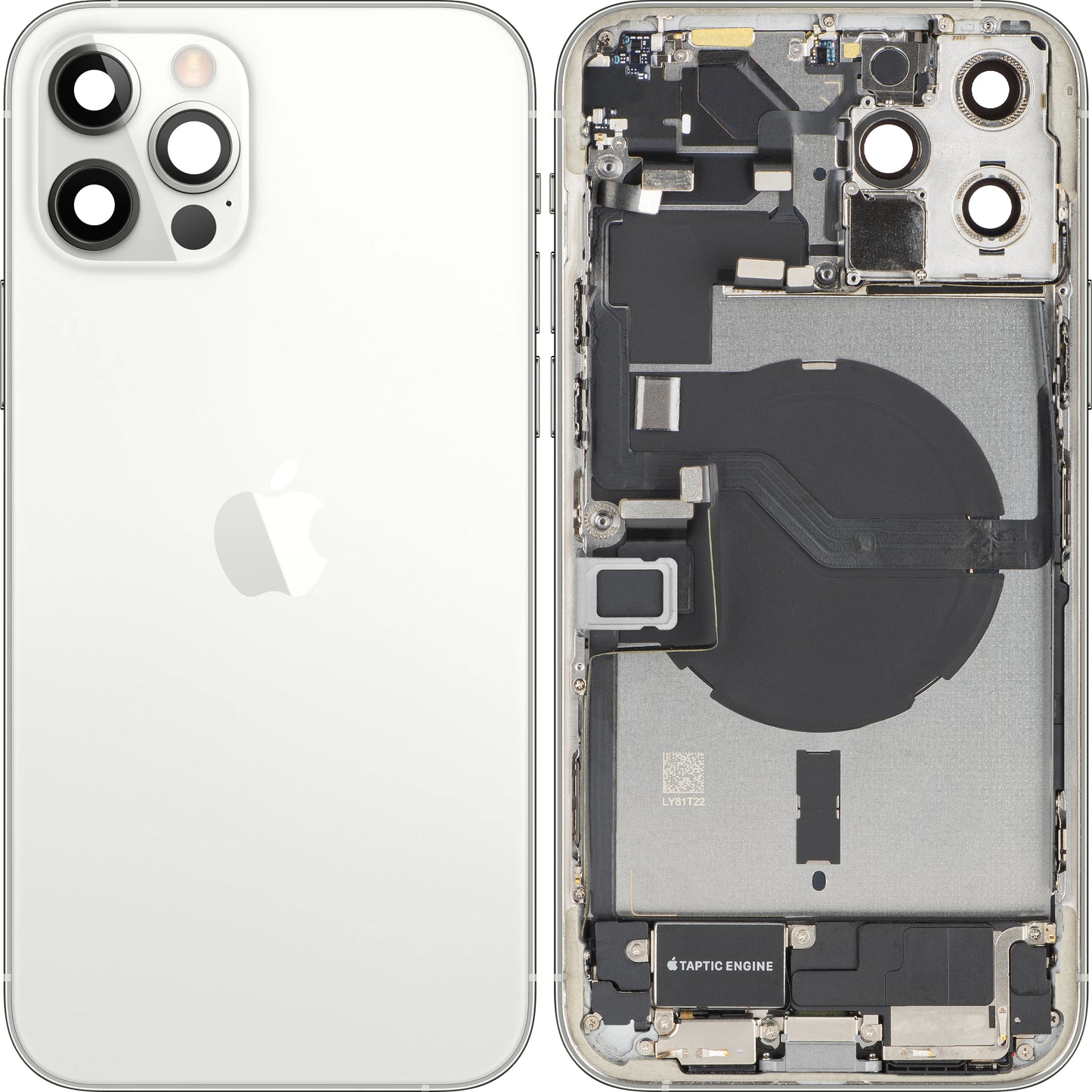 Poklopac baterije Apple iPhone 12 Pro Max, sa srednjom kućištem, kompletan, srebrni, Swap