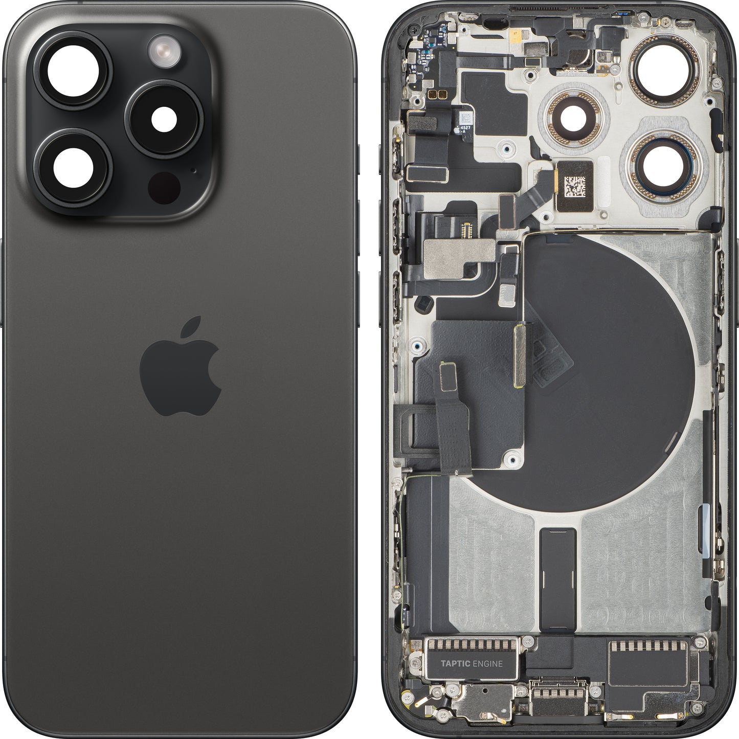 Poklopac baterije Apple iPhone 15 Pro, sa srednjim kućištem, Full Parts, crna (Black Titanium), Swap