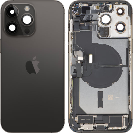 Poklopac baterije Apple iPhone 14 Pro Max, sa srednjim kućištem, kompletan, crni (Space Black), zamena