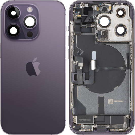 Poklopac baterije Apple iPhone 14 Pro, sa srednjim kućištem, kompletan, Ljubičasta (Deep Purple), Zamena