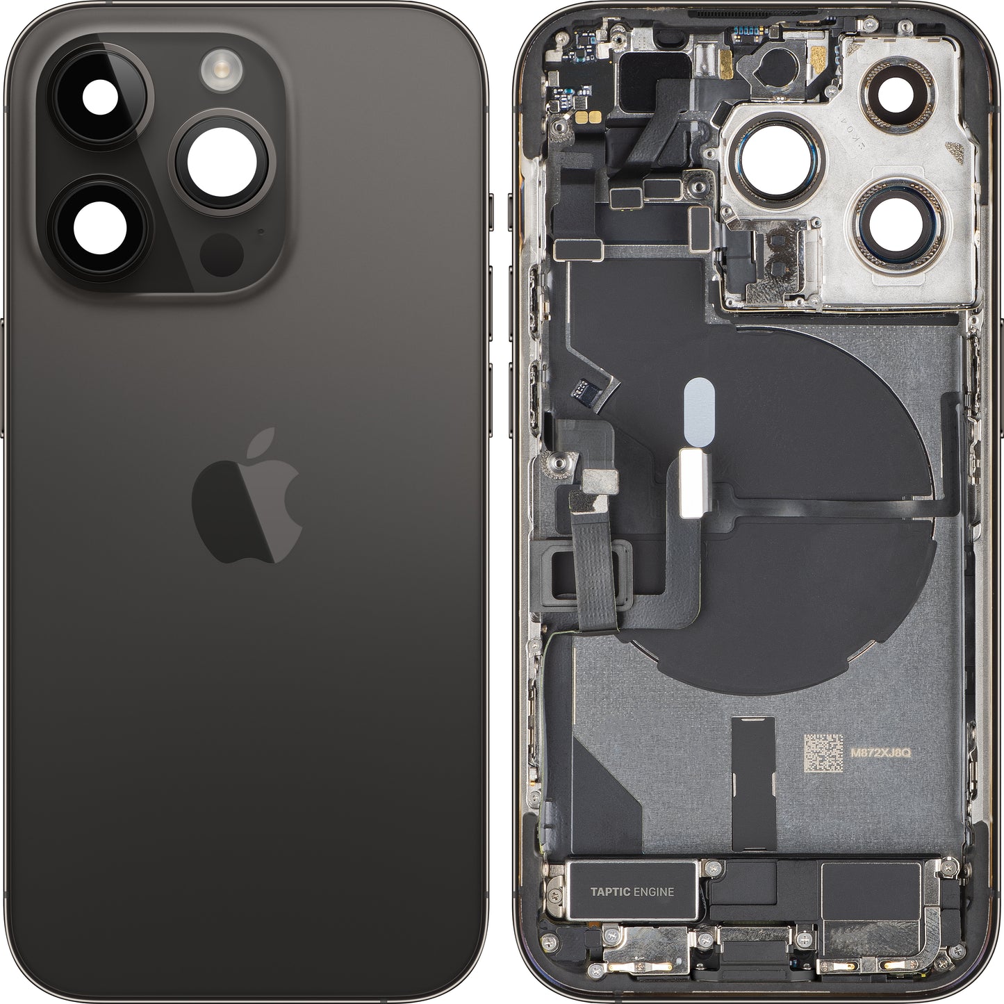 Poklopac baterije Apple iPhone 14 Pro, sa srednjom kućištem, kompletan, crni (Space Black), zamena