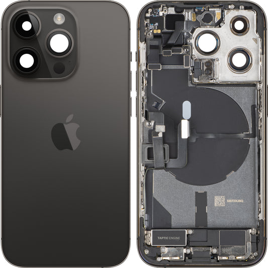 Poklopac baterije Apple iPhone 14 Pro, sa srednjom kućištem, kompletan, crni (Space Black), zamena