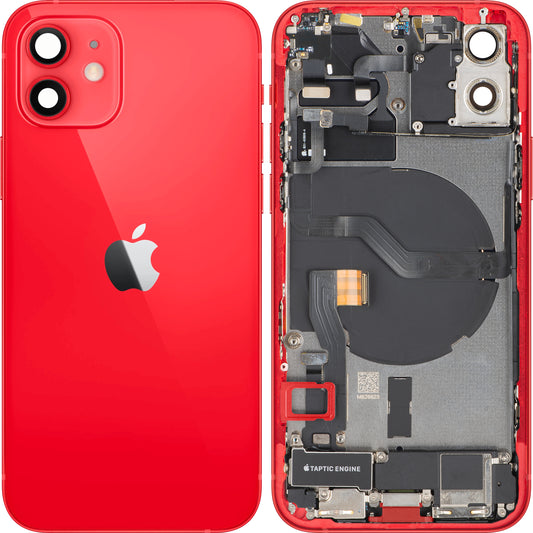 Poklopac baterije Apple iPhone 12, sa srednjom kućištem, kompletan, crveni, zamena