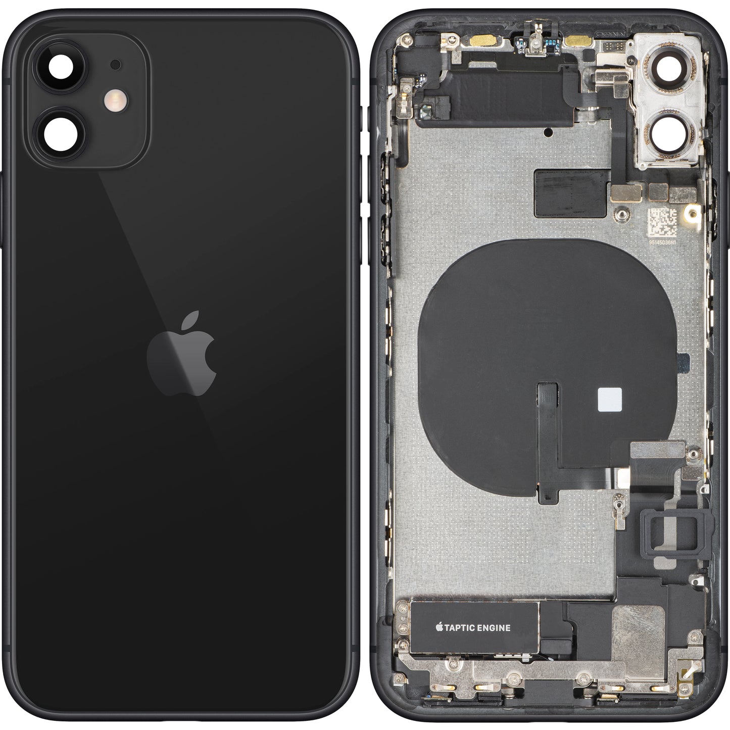 Poklopac baterije Apple iPhone 11, sa srednjom kućištem, kompletni delovi, crni, zamena