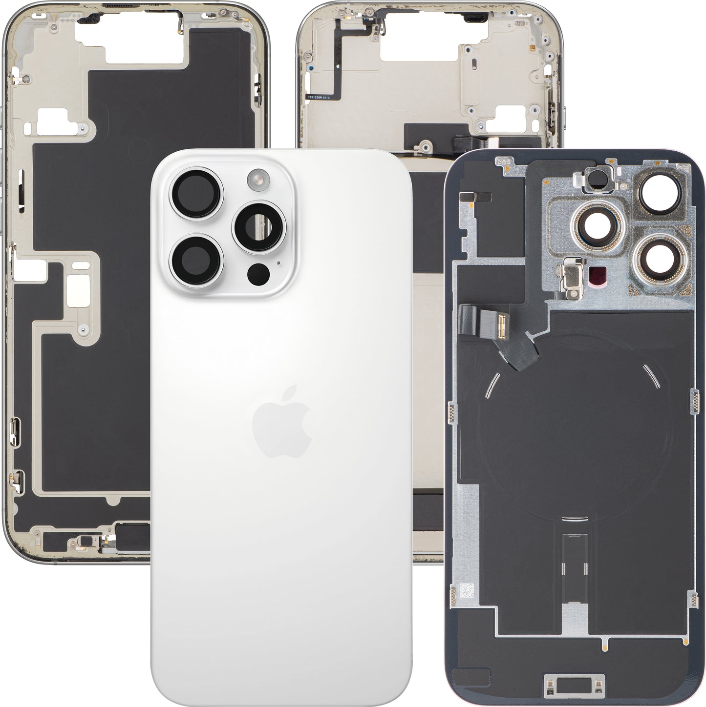 Kućište baterije Apple iPhone 16 Pro Max, sa srednjim kućištem, kompletni delovi, belo (White Titanium), zamena
