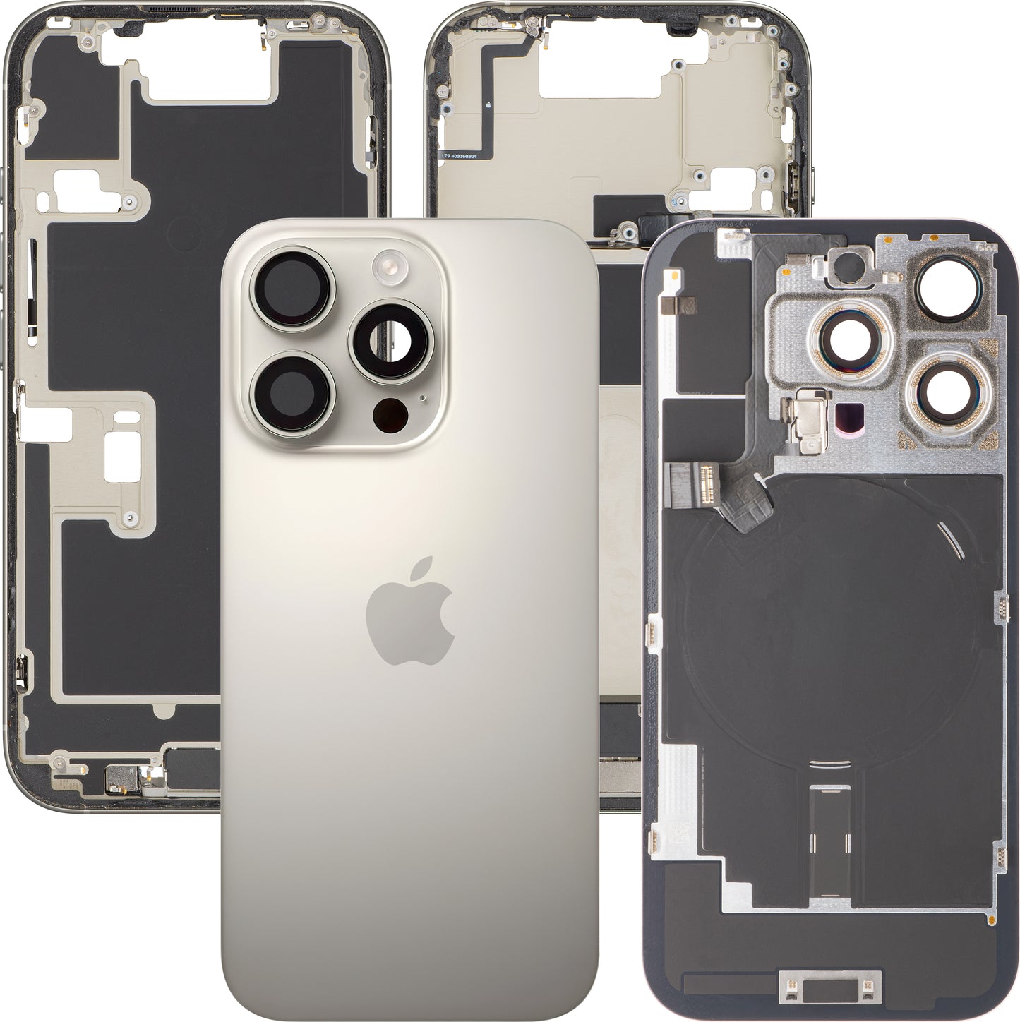 Kućište baterije Apple iPhone 16 Pro, sa srednjim delom kućišta, Komplet delova, Bež (Prirodni Titanijum), Zamena