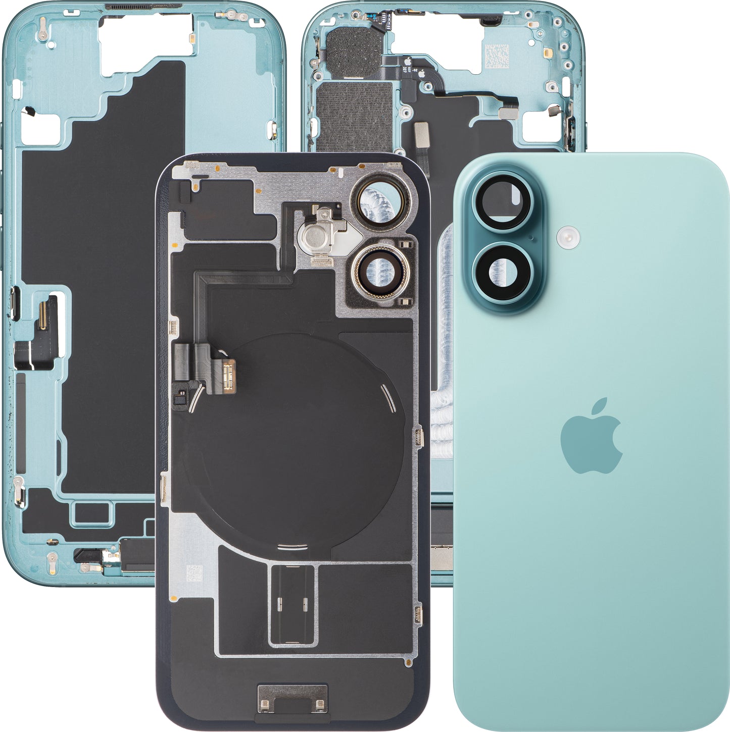 Kućište baterije Apple iPhone 16, sa srednjim delom kućišta, komplet delova, zelena (Teal), zamena
