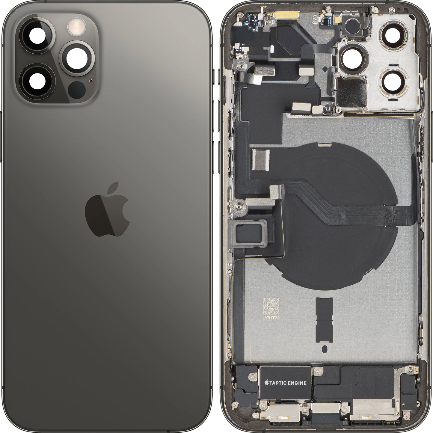 Poklopac baterije Apple iPhone 12 Pro Max, sa srednjom kućištem, kompletan, sivi (grafit), zamena