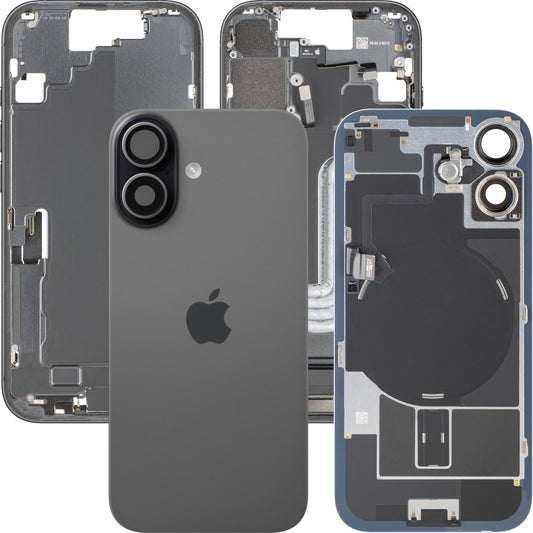 Poklopac baterije Apple iPhone 17, sa srednjom kućištem, kompletan, crni, zamena