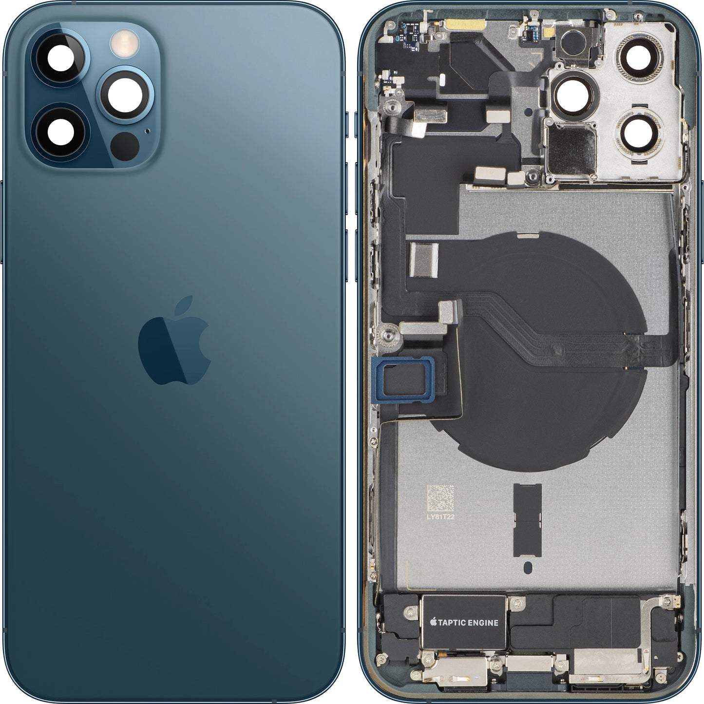 Kućište baterije Apple iPhone 12 Pro, sa srednjim kućištem, kompletni delovi, plavo (Pacific Blue), zamena