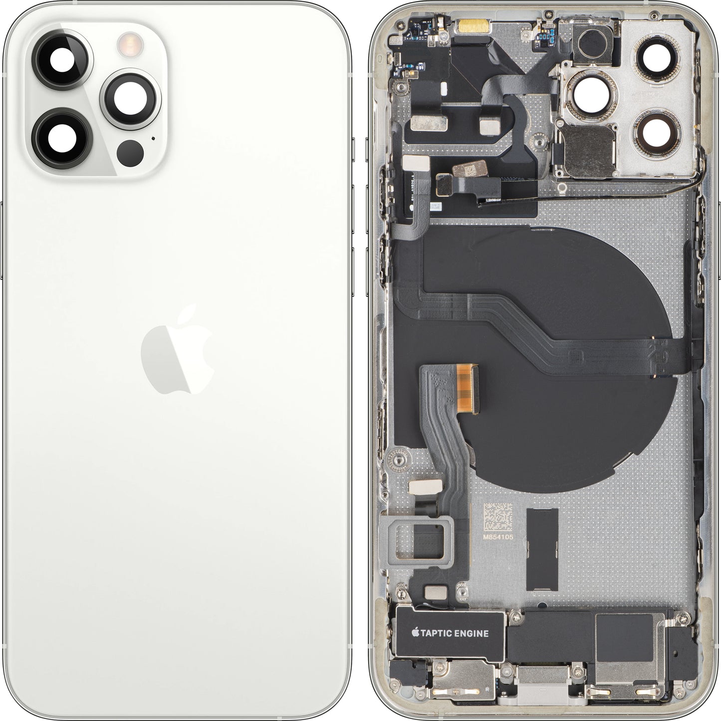 Poklopac baterije Apple iPhone 12 Pro, sa srednjim kućištem, kompletni delovi, srebrna, zamena