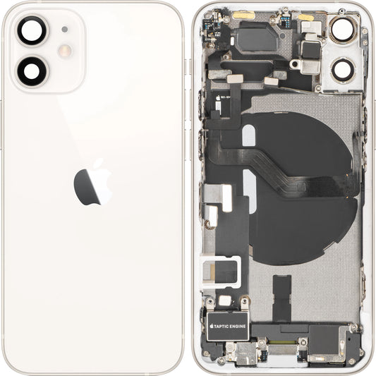 Poklopac baterije Apple iPhone 12 mini, sa srednjim kućištem, kompletni delovi, bela, zamena