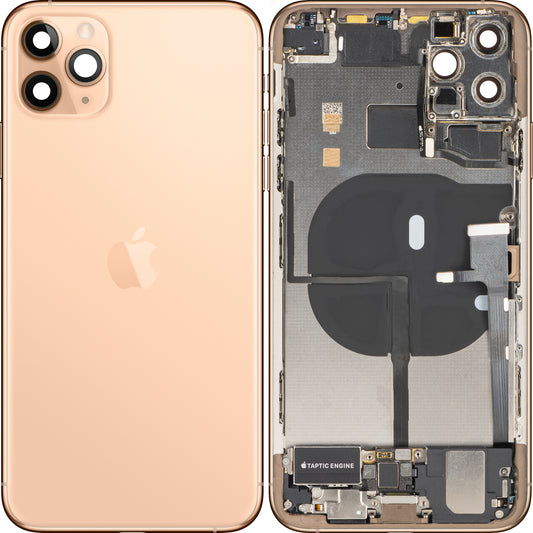 Poklopac baterije Apple iPhone 11 Pro Max, sa srednjim kućištem, kompletni delovi, zlatna (Matte Gold), Swap Premium