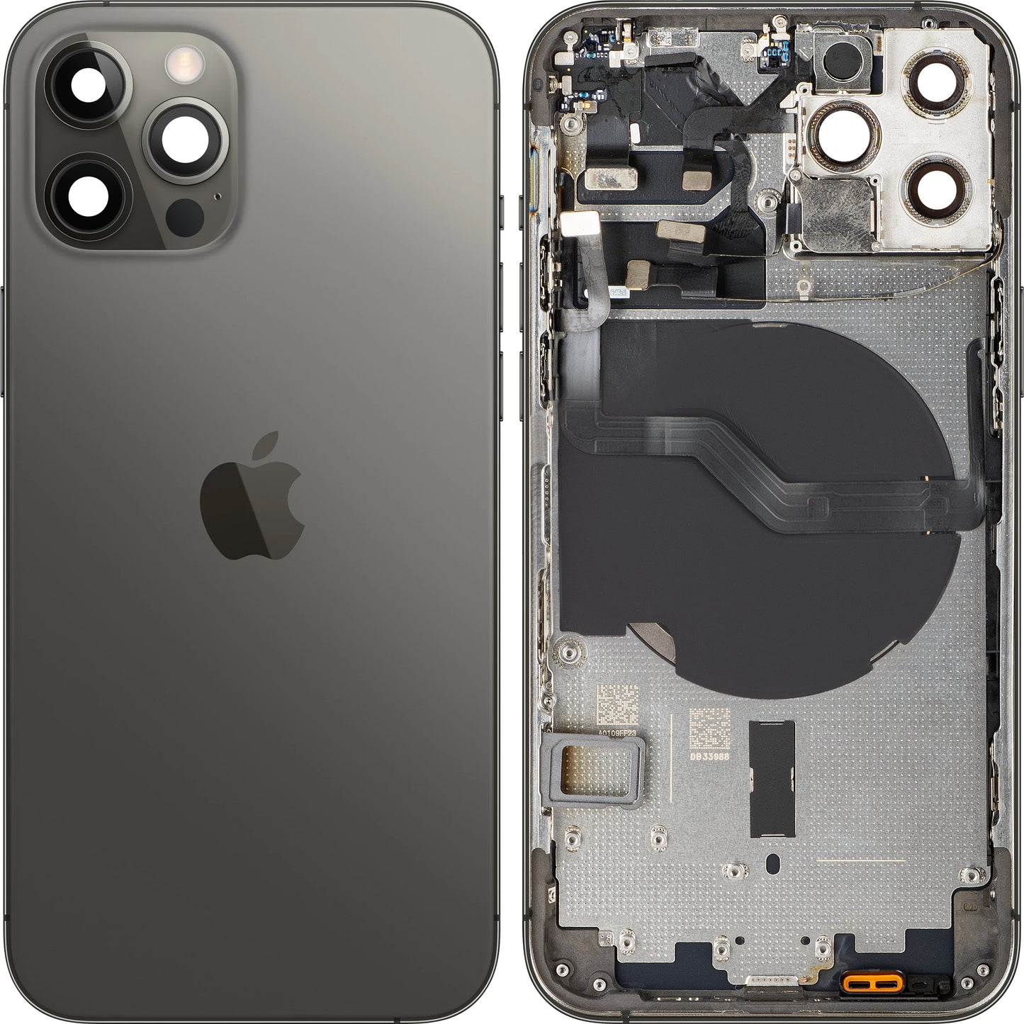 Poklopac baterije kompatibilan sa Apple iPhone 12 Pro, Sa srednjim kućištem, Crni