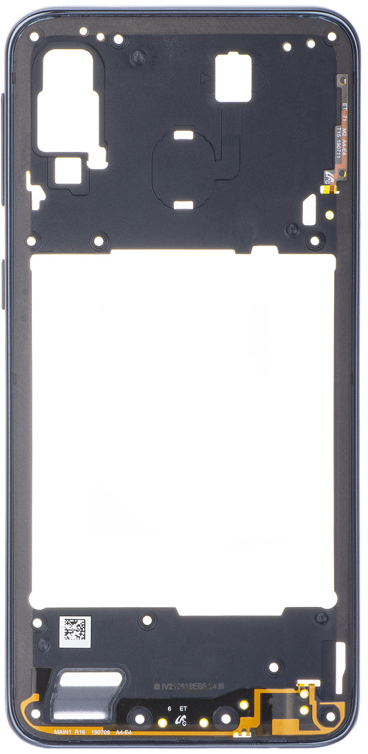 Srednje kućište Samsung Galaxy A40 A405, Crno