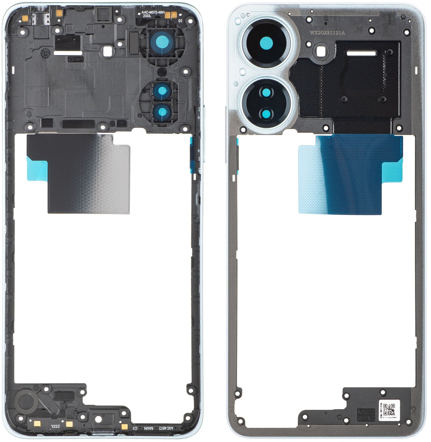 Srednji okvir Xiaomi Redmi 13C, Bela (Glacier White), Service Pack 560003C3UA00