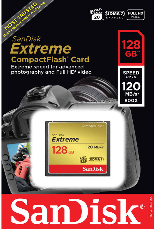 Memorijska kartica CompactFlash SanDisk Extreme, 128Gb, UDMA 7 SDCFXSB-128G-G46
