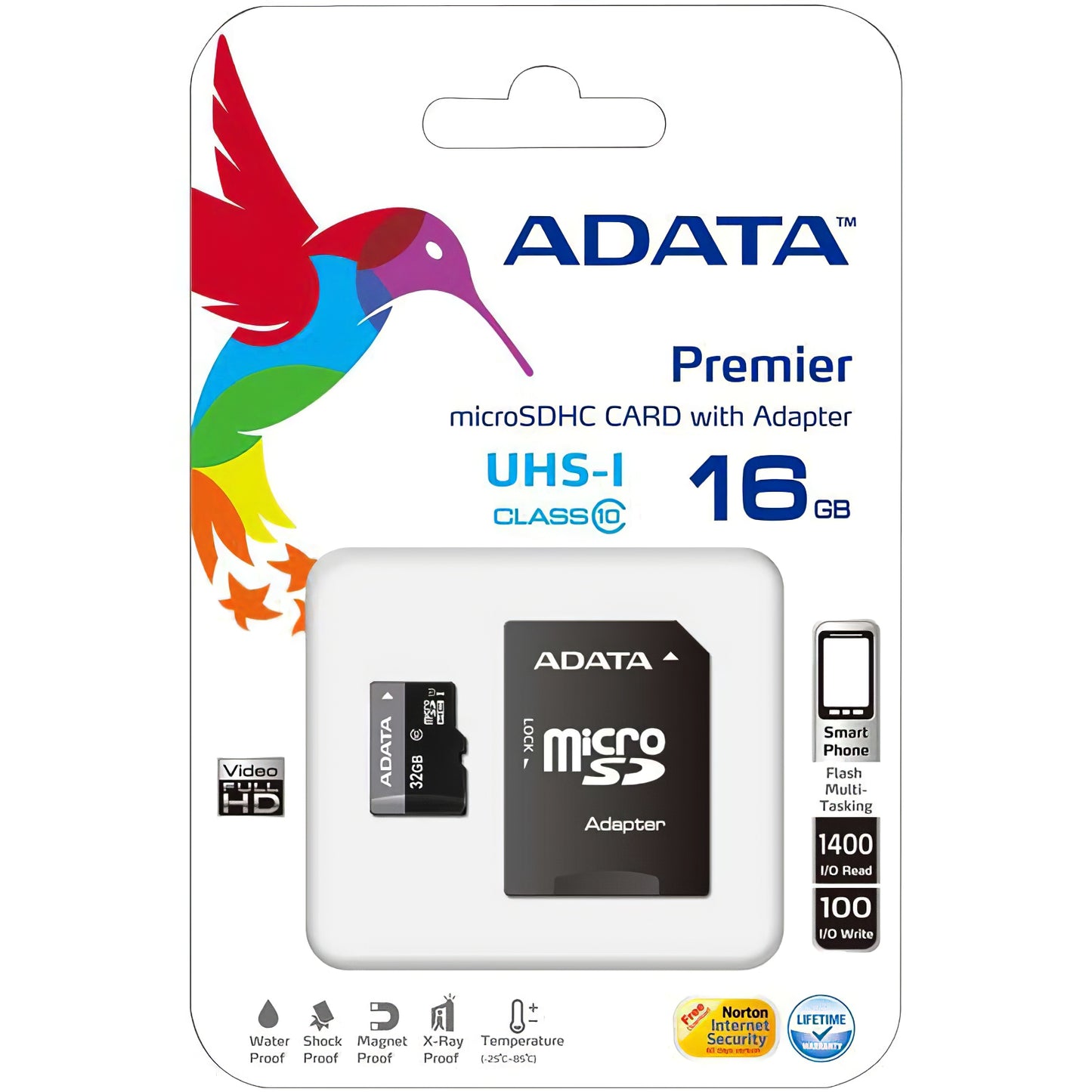 Memorijska kartica microSDHC Adata Premier, 16Gb, Klasa 10 / UHS-1 U1, s adapterom AUSDH16GUICL10-RA1