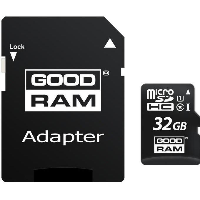 Memorijska kartica microSDHC GoodRam, 32Gb, Klasa 10 / UHS-1 U1, Sa Adapterom