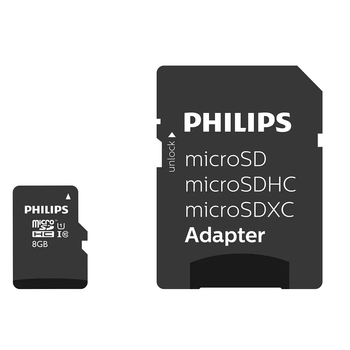 Memorijska kartica microSDHC Philips, 8Gb, Klasa 10 / UHS-1 U1, Sa Adapterom FM08MP45B/10