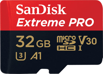Memorijska kartica microSDHC SanDisk Extreme Pro, 32Gb, Klasa 10 / UHS-1 U3, Sa adapterom SDSQXCG-032G-GN6MA