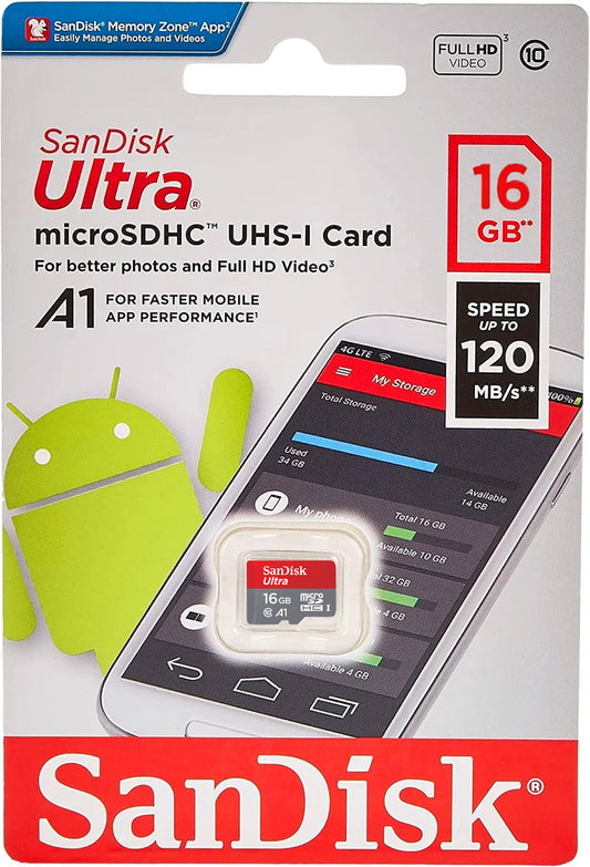 Memorijska kartica microSDHC SanDisk Ultra Android A1, 16Gb, Klasa 10 / UHS-1 U1 SDSQUAR-016G-GN6MN