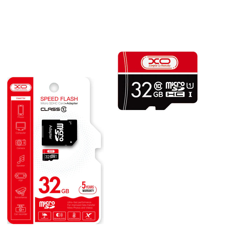 microSDHC memorijska kartica XO Design Speed Flash, 32Gb, Klasa 10 / UHS-1 U3, Sa Adapterom