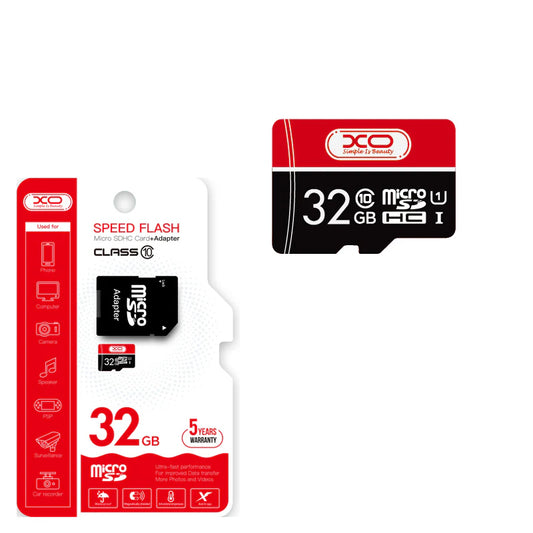 microSDHC memorijska kartica XO Design Speed Flash, 32Gb, Klasa 10 / UHS-1 U3, Sa Adapterom