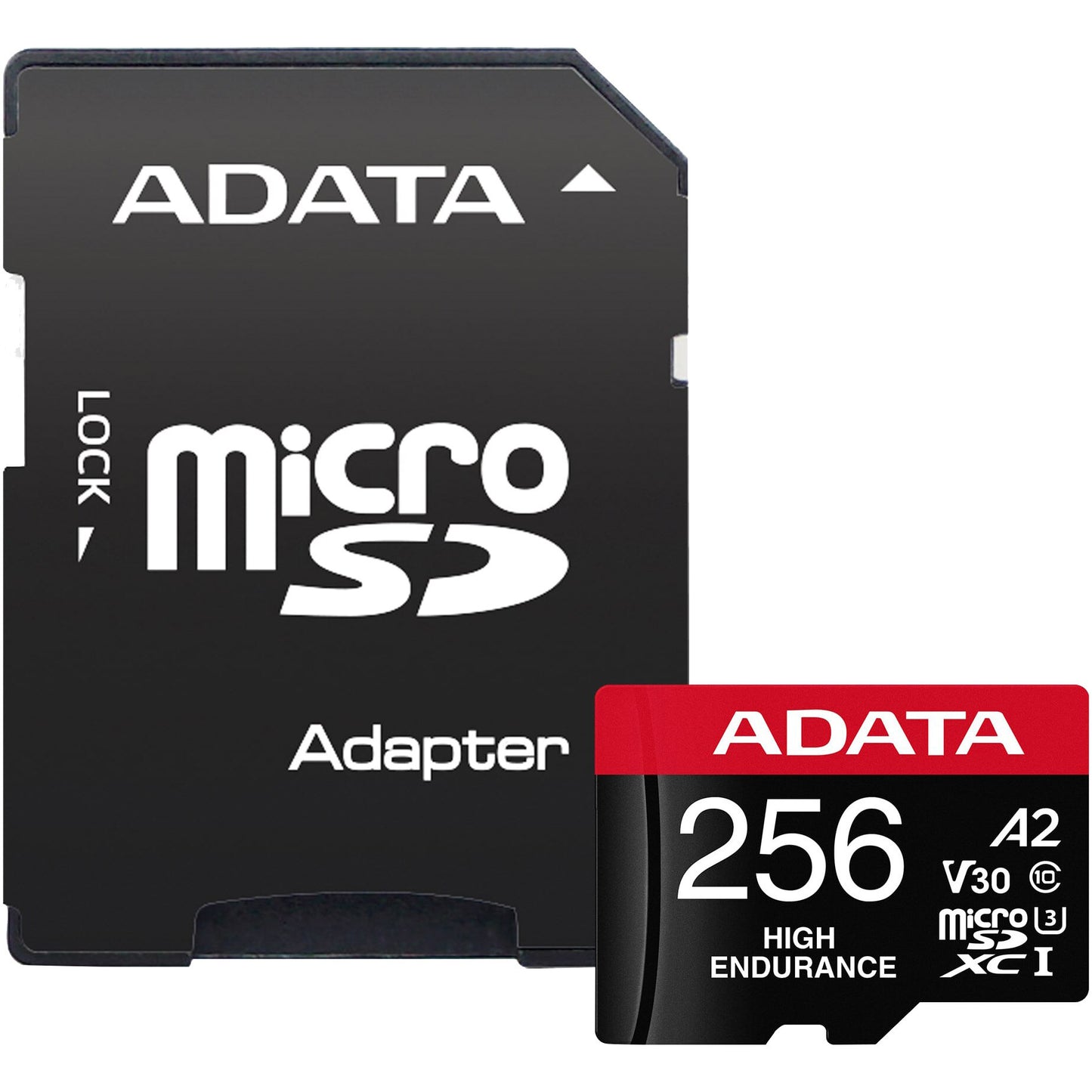 Memorijska kartica microSDXC Adata High Endurance, 256Gb, Klasa 10 / UHS-1 U3, Sa Adapterom AUSDX256GUI3V30SHA2-RA1